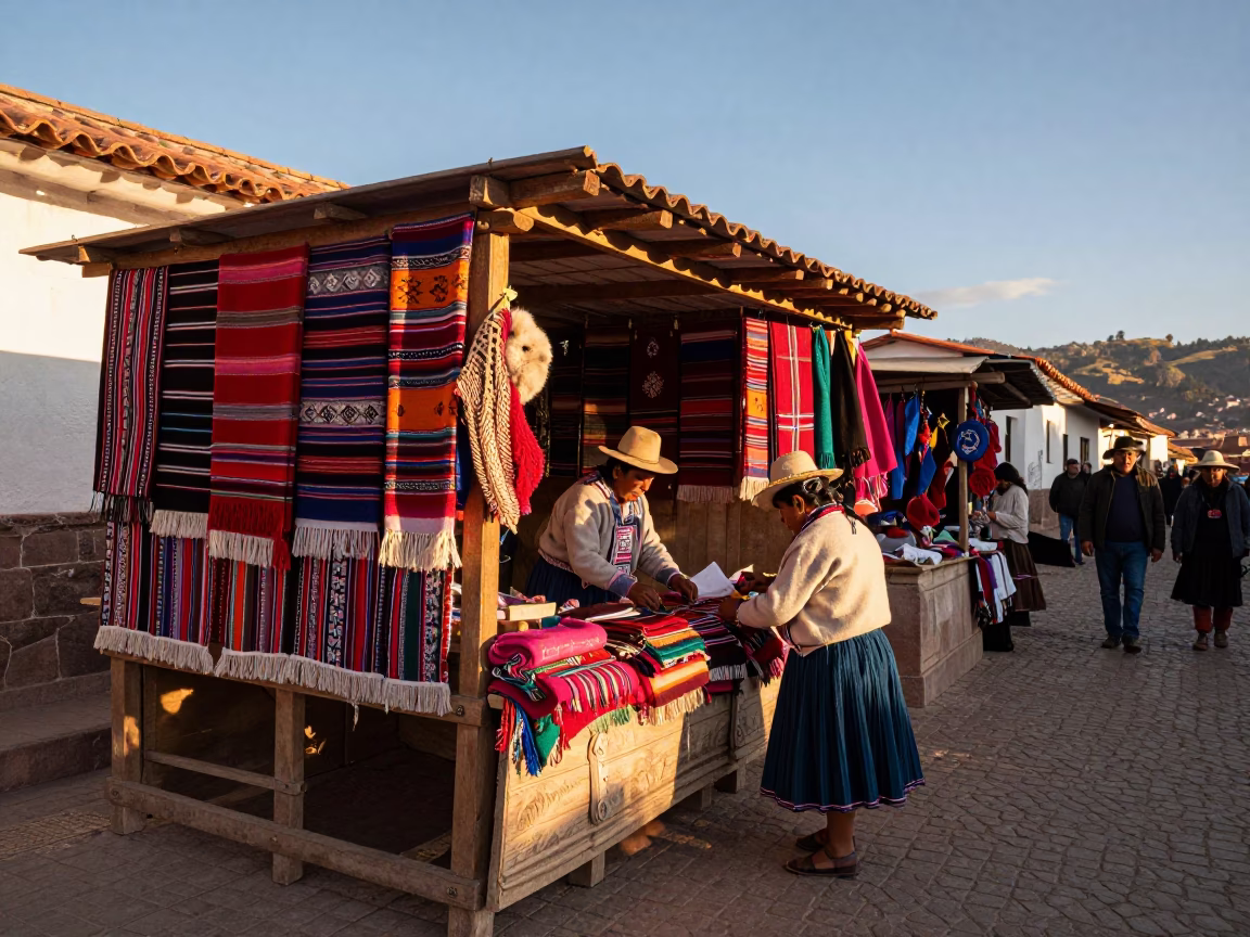 Vendor Stall in Cusco at Golden Hour in in Cusco, Peru