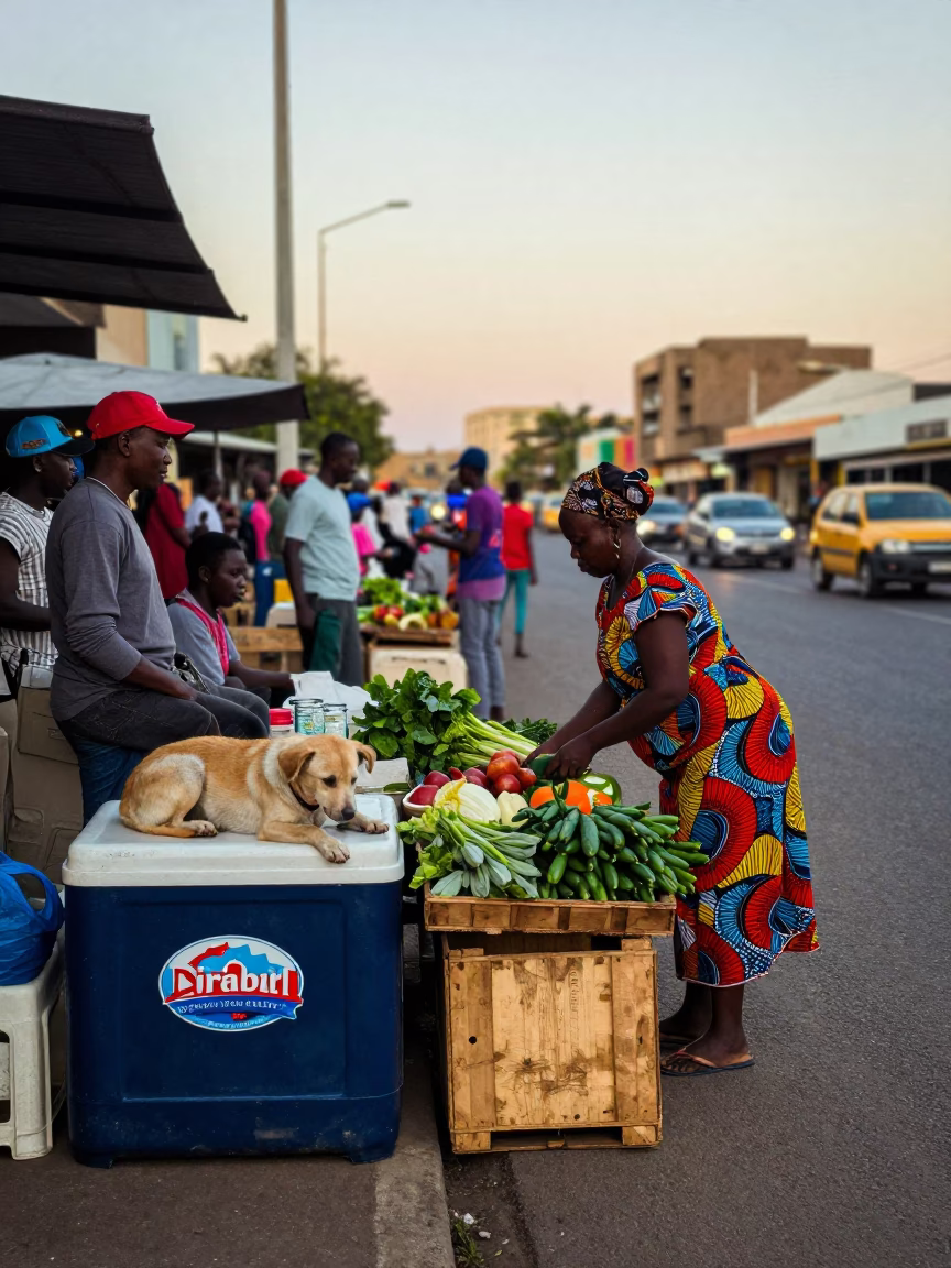 Vendor Stall in Durban at Evening Light in in Durban, South Africa