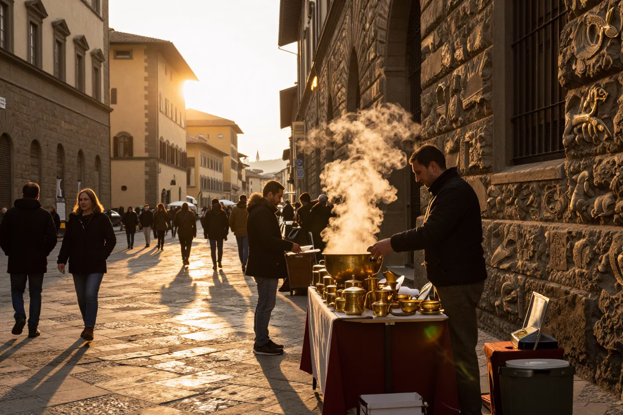 Vendor Stall in Florence in in Florence, Italy