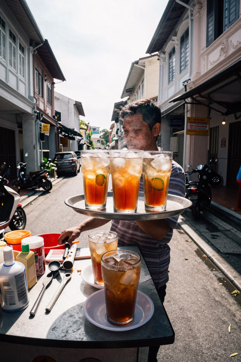 Vendor Stall in George Town in in George Town, Malaysia