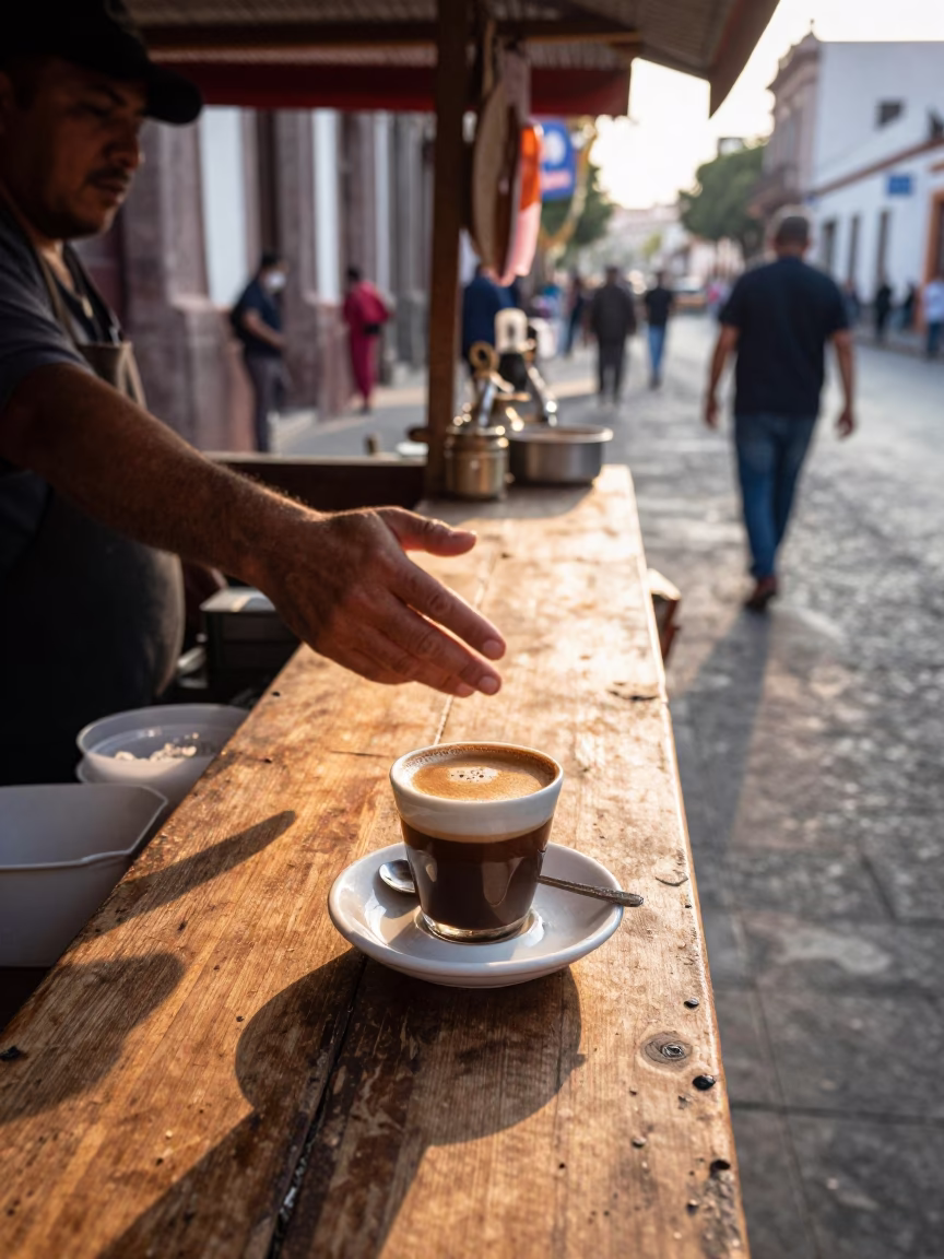 Vendor Stall in Guadalajara at As First Light Reaches The Scene in in Guadalajara, Mexico