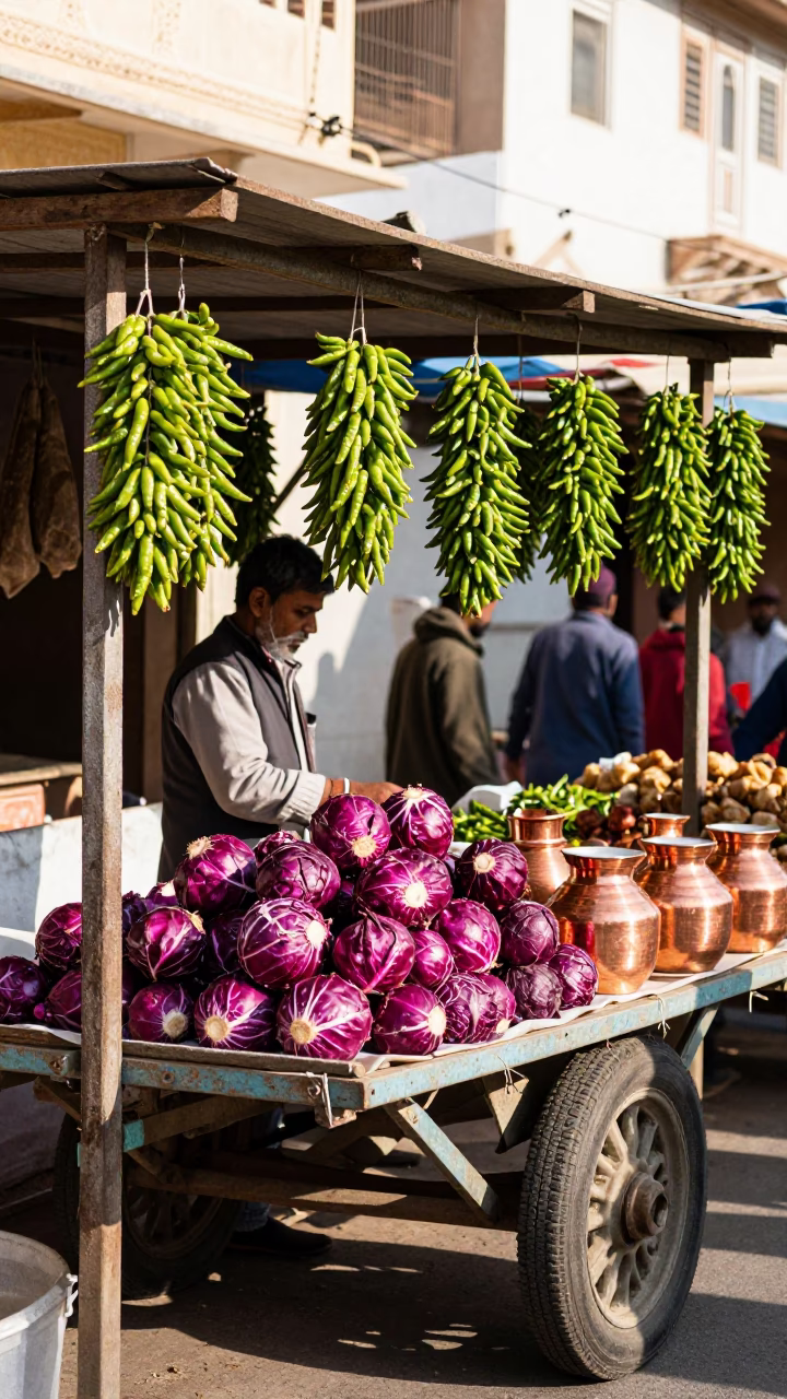 Vendor Stall in Jaipur at Noon Light in in Jaipur, India