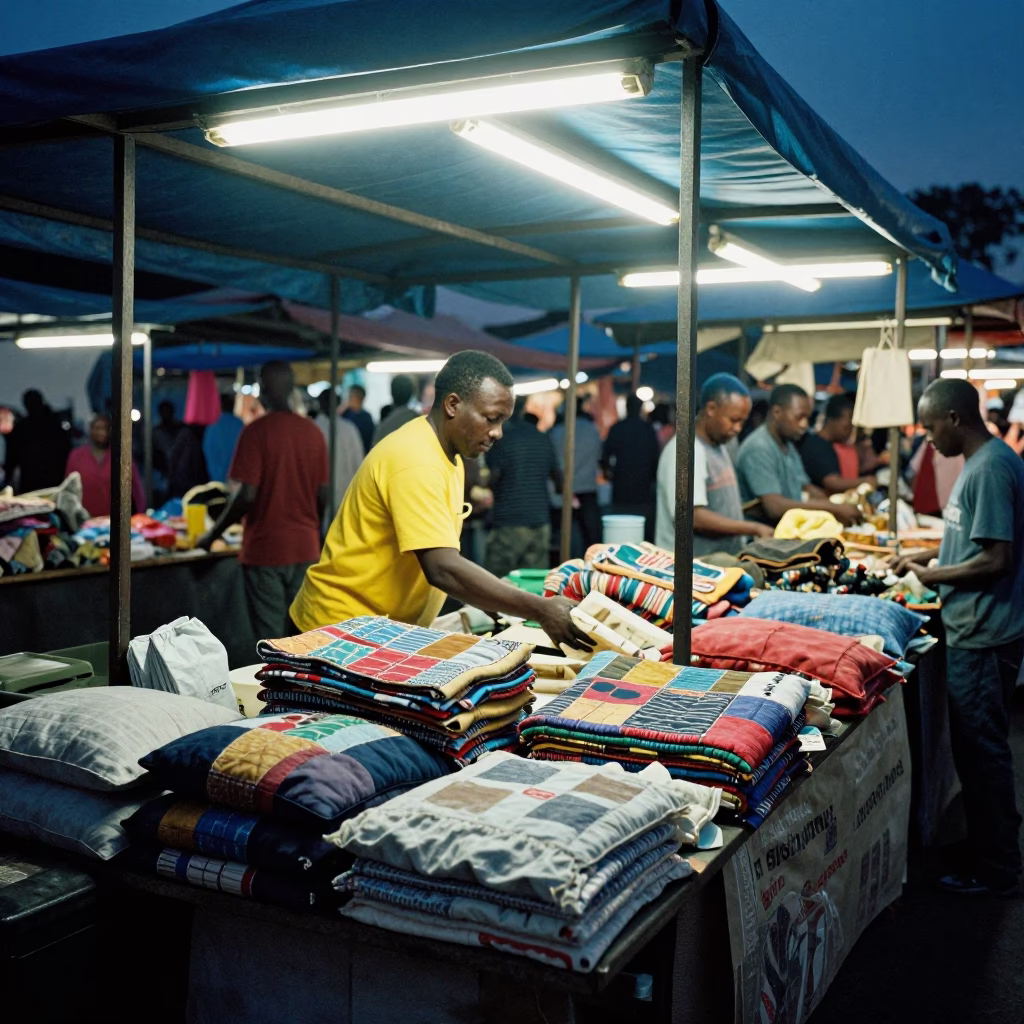 Vendor Stall in Johannesburg at Midnight Light in in Johannesburg, South Africa