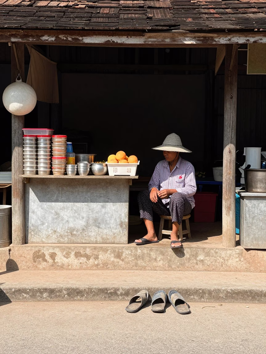 Vendor Stall in Luang Prabang in in Luang Prabang, Laos