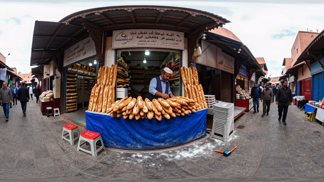 Vendor Stall in Marrakech at Midday Light in in Marrakech, Morocco
