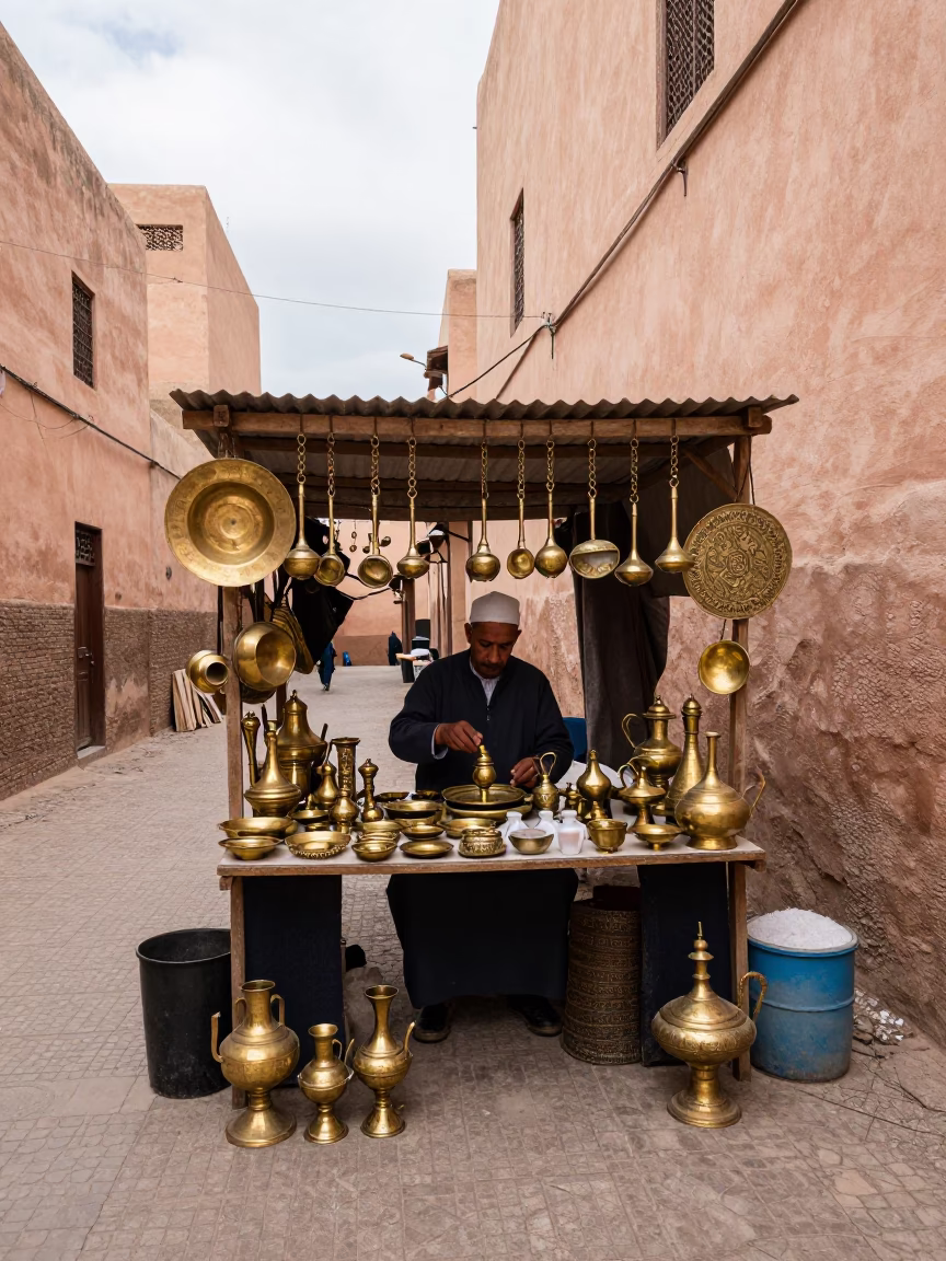 Vendor Stall in Marrakech in in Marrakech, Morocco