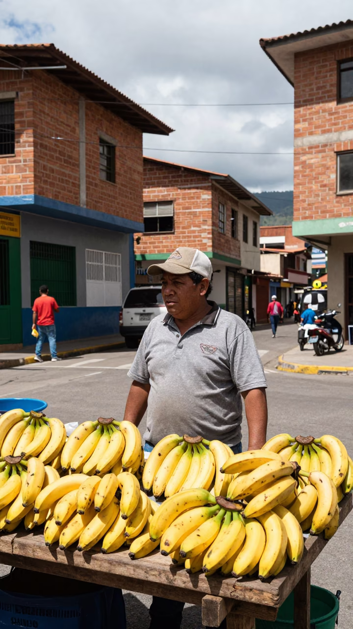 Vendor Stall in Medellin at The Flat Glare Of Noon Light in in Medellin, Colombia