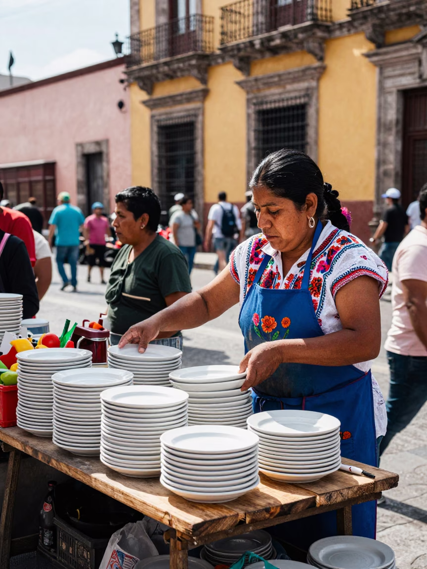 Vendor Stall in Mexico City at Bright Midmorning Light in in Mexico City, Mexico