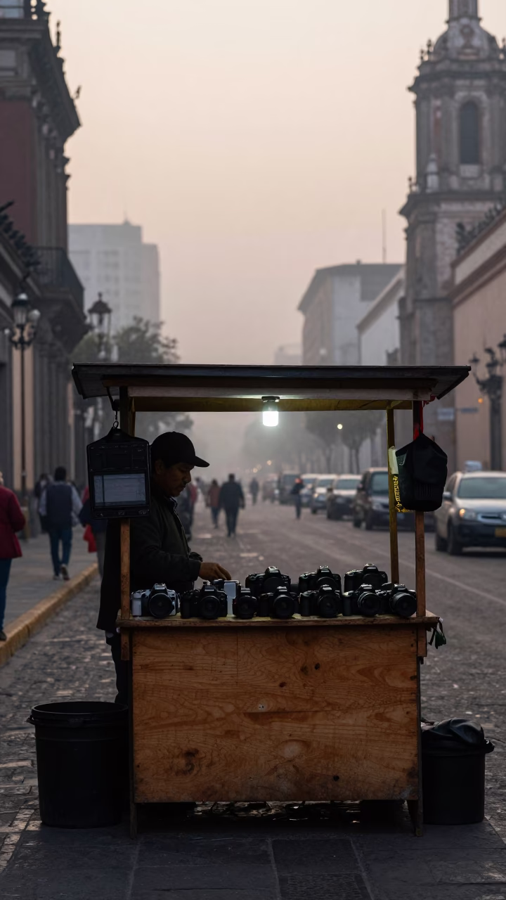 Vendor Stall in Mexico City at First Light Of Dawn in in Mexico City, Mexico