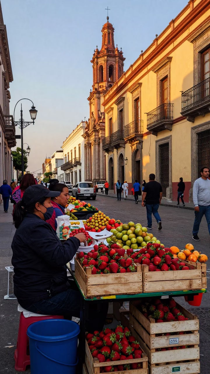 Vendor Stall in Mexico City at The Late Afternoon Light in in Mexico City, Mexico