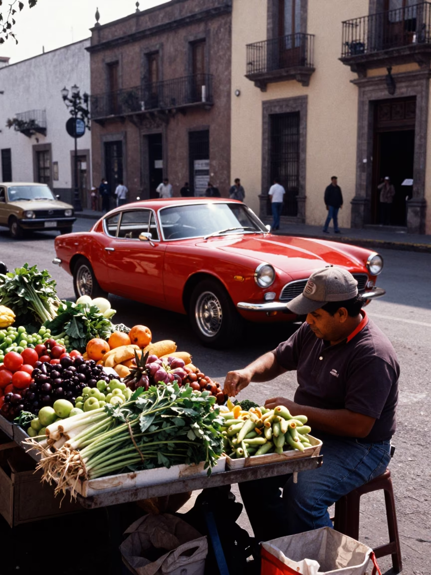 Vendor Stall in Mexico City at The Late Morning Light in in Mexico City, Mexico