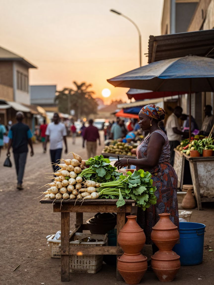 Vendor Stall in Nairobi at Sunset Light in in Nairobi, Kenya