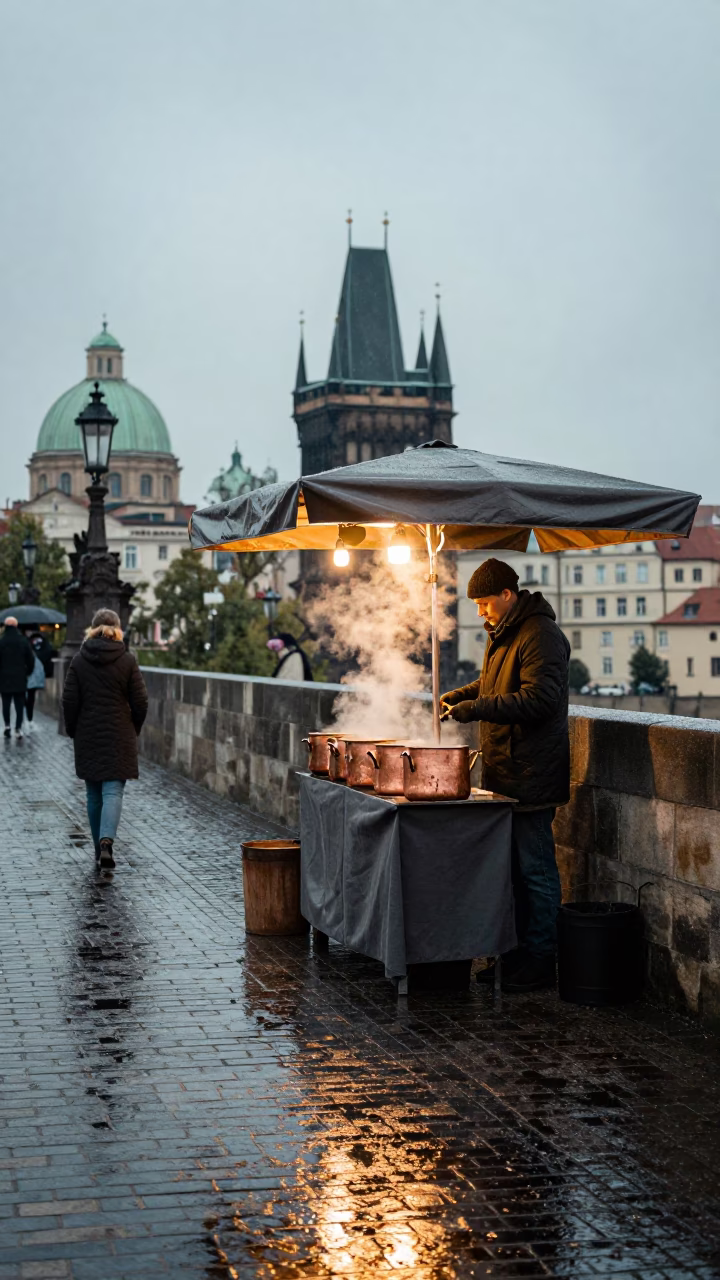 Vendor Stall in Prague in in Prague, Czech Republic