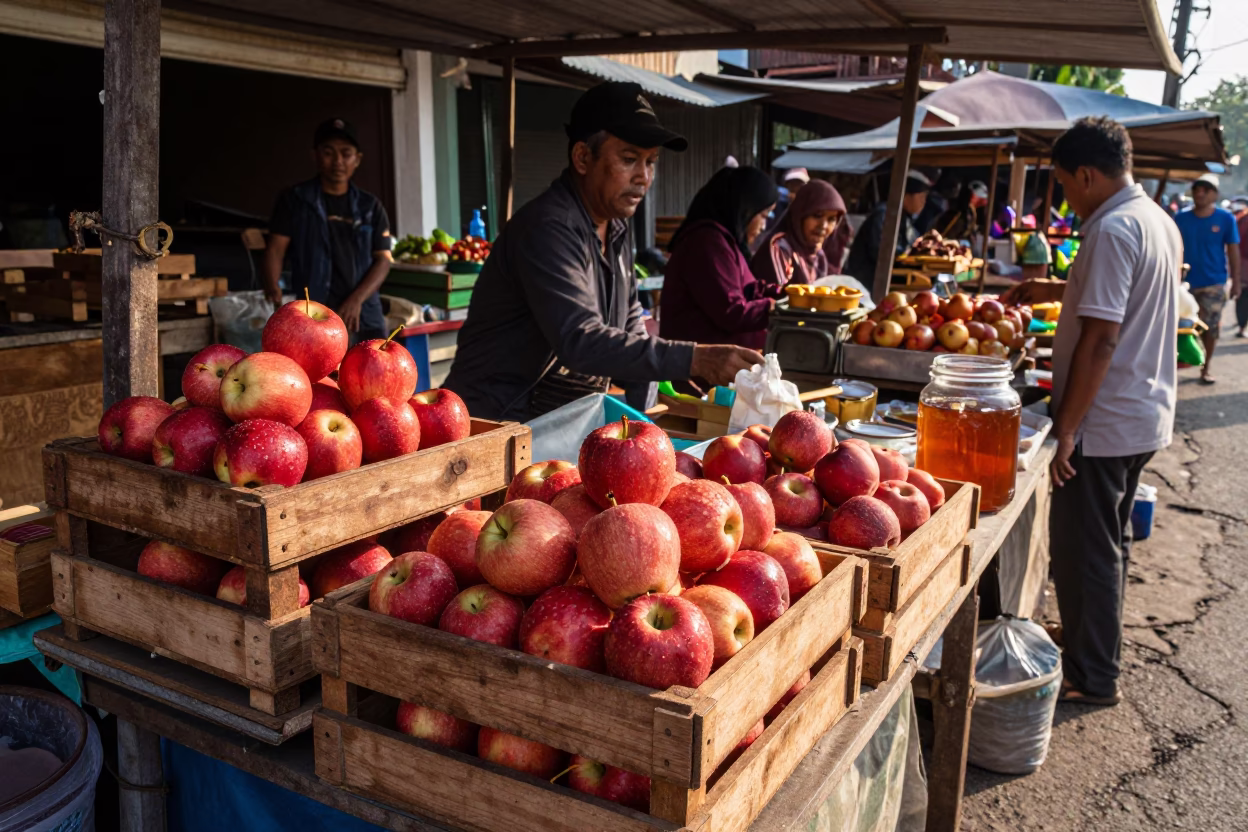 Vendor Stall in Yogyakarta at Late Afternoon Light in in Yogyakarta, Indonesia