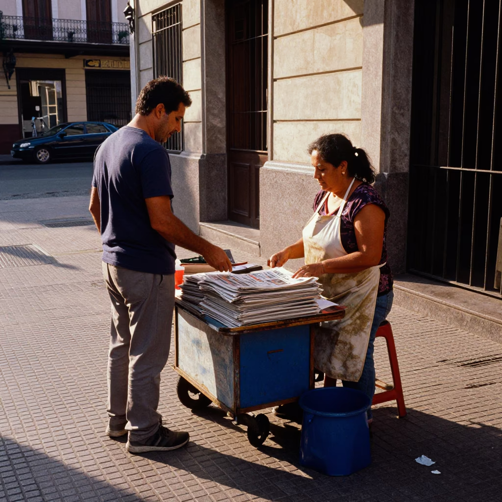 Vendor Transaction in Buenos Aires in in Buenos Aires, Argentina