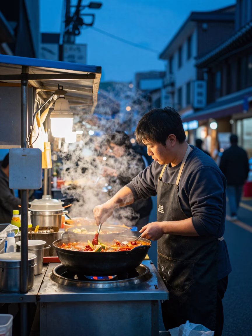 Vendor Working in Seoul in in Seoul, South Korea