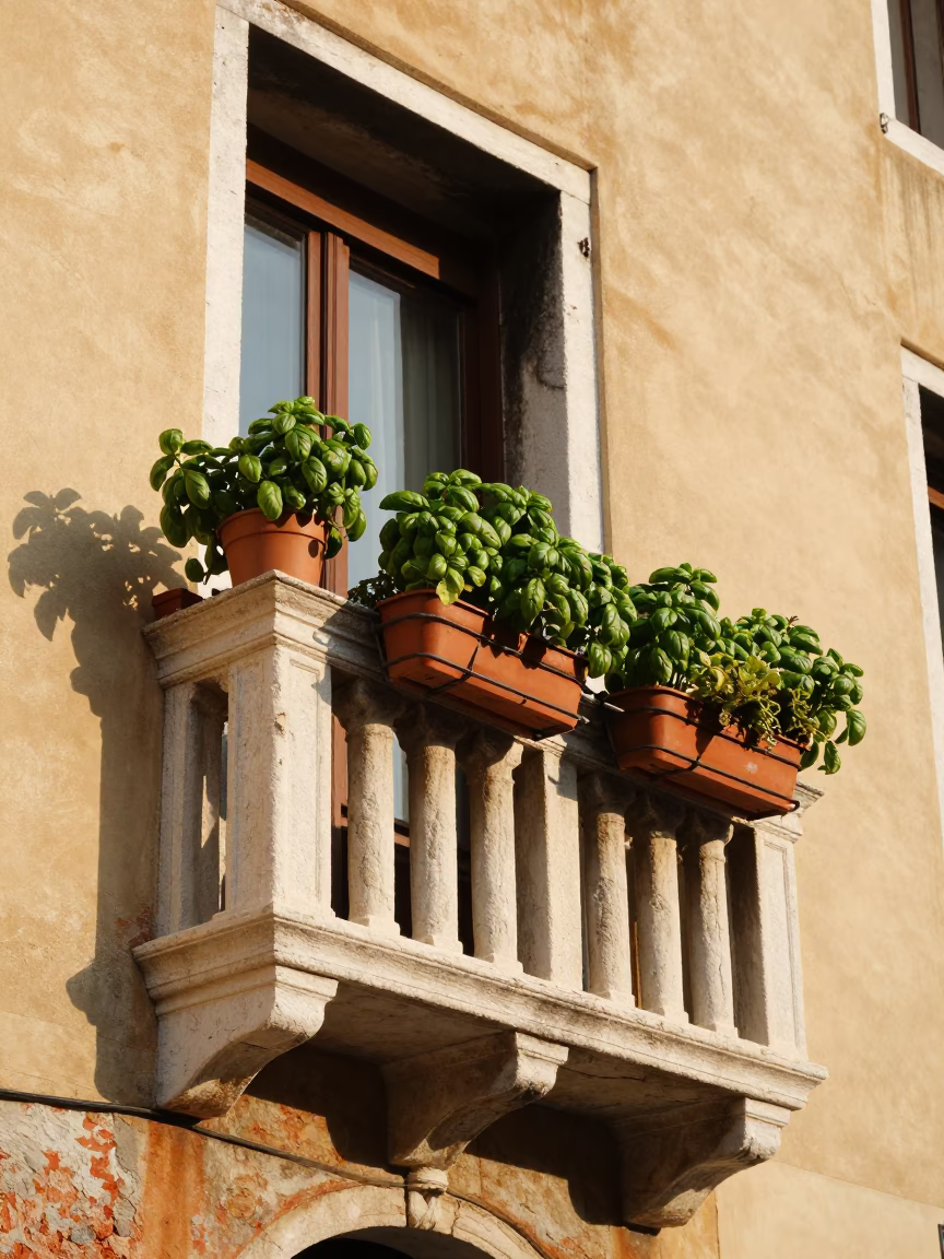 Venetian Balcony in Venice in in Venice, Italy