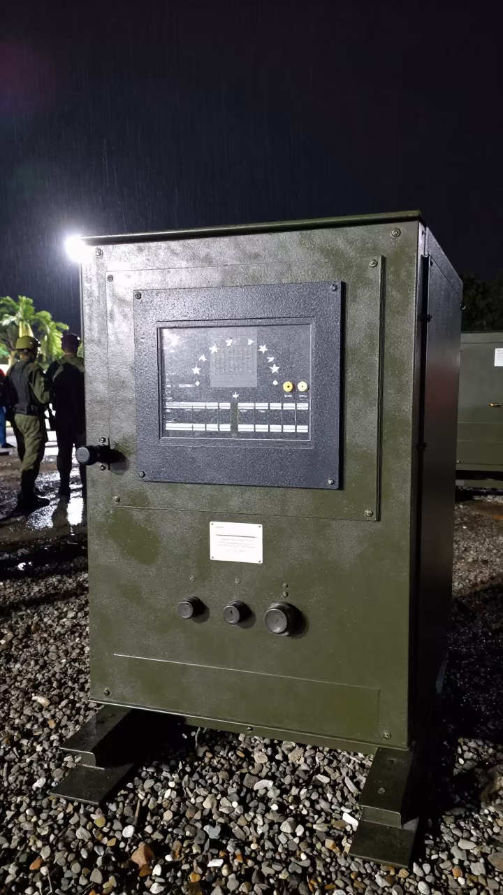 Venezuelan Military Generator Board Night Prep in on a parade ground in Venezuela