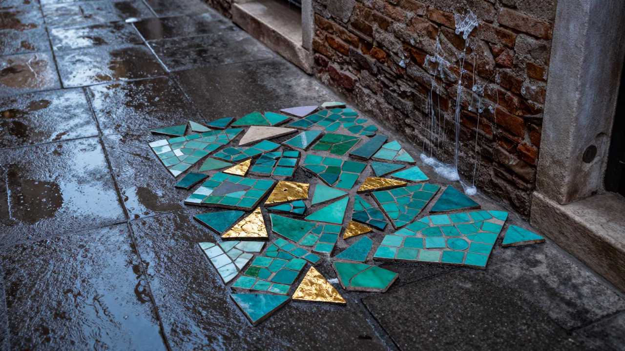 Venice Mosaic Tile Fragments in in Venice, Italy