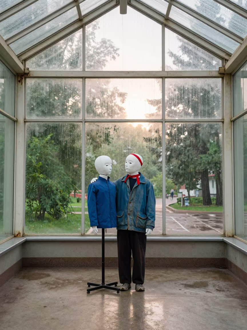 Ventriloquist Dummy Performance Glass Arcade in inside a glass-roofed arcade in Obninsk