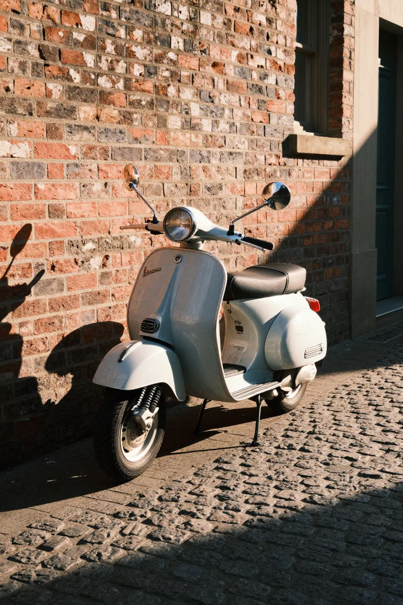 Vespa Parked at The Late Morning Light in Adelaide in in Adelaide, South Australia, Australia
