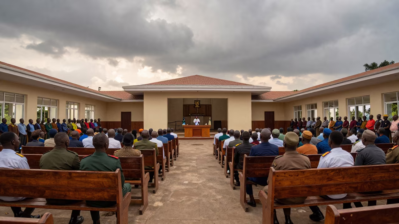 Veterans Civic Parade in Kinshasa Chamber in inside a council chamber in Kinshasa