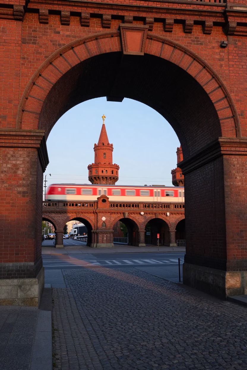 Viaduct Arching in Berlin at The Early Evening Light in in Berlin, Germany