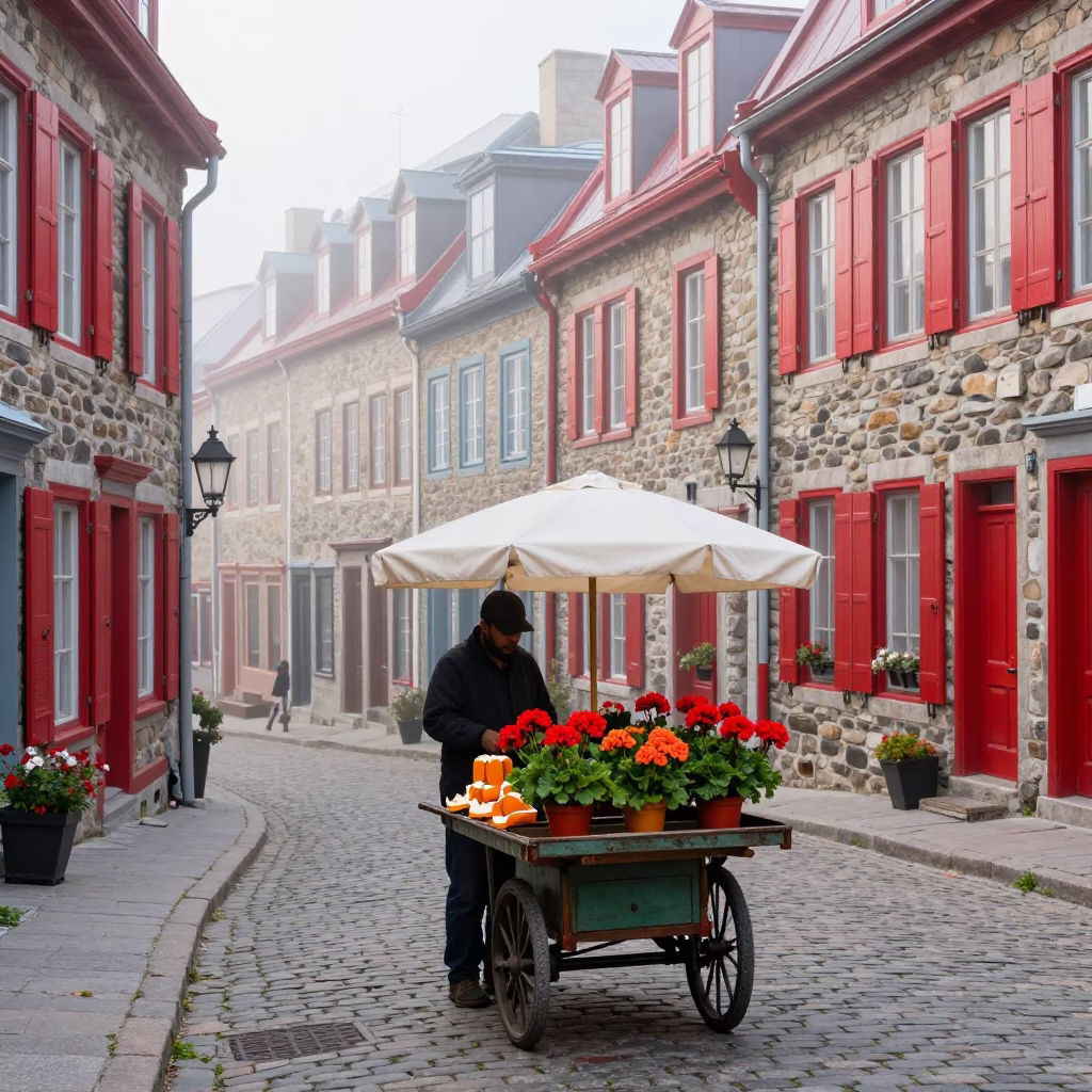 Vibrant Cart in Quebec City in in Quebec City, Quebec, Canada