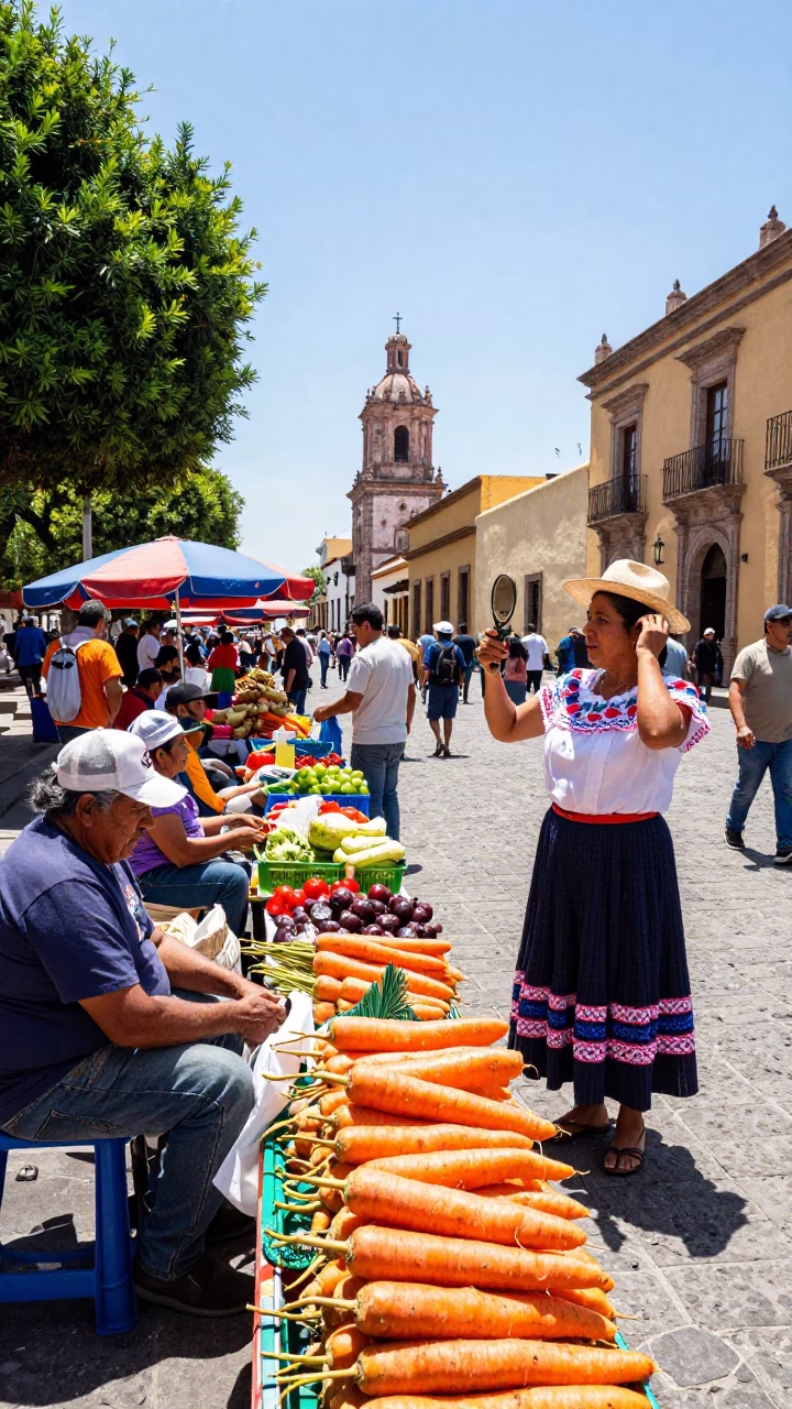 Vibrant Midday Street Scene in Guadalajara Mexico with Traditional Market Goods and Local Life in in Guadalajara, Mexico