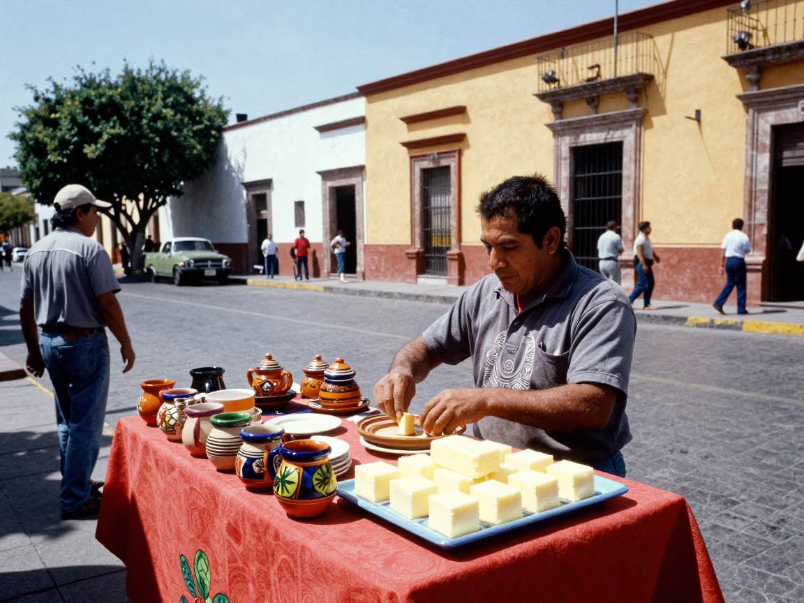 Vibrant Street Scene in Guadalajara Mexico with Traditional Food and Local Culture in in Guadalajara, Mexico
