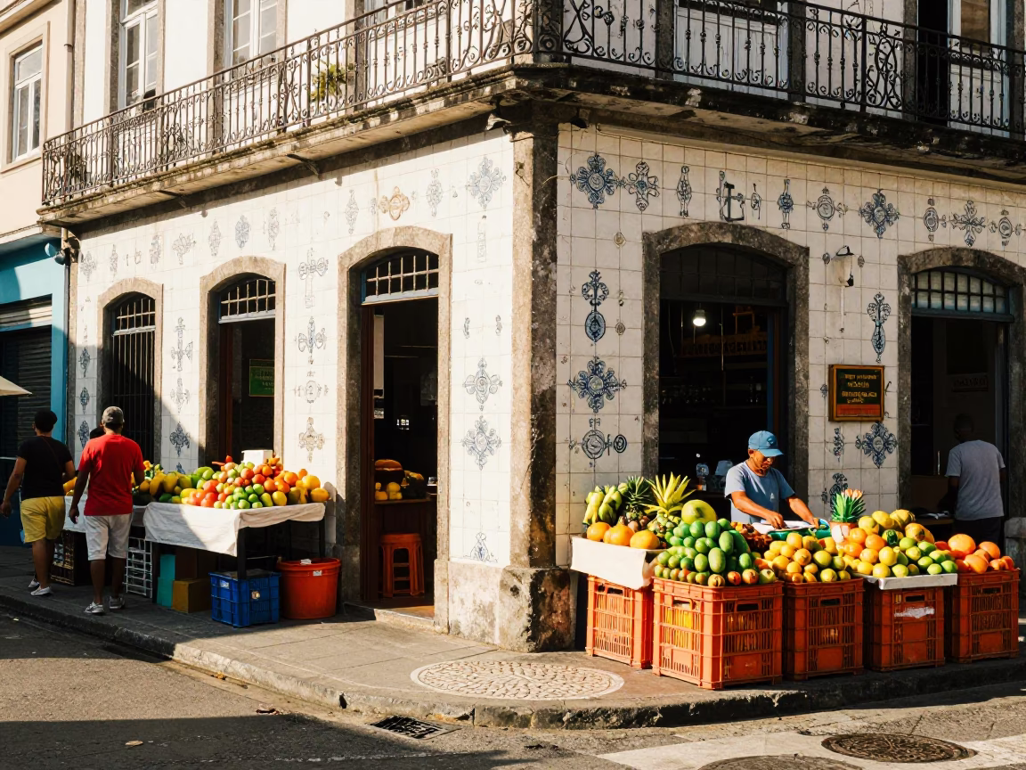 Vibrant Street Scene in Rio de Janeiro Brazil Late Morning Market in in Rio de Janeiro, Brazil