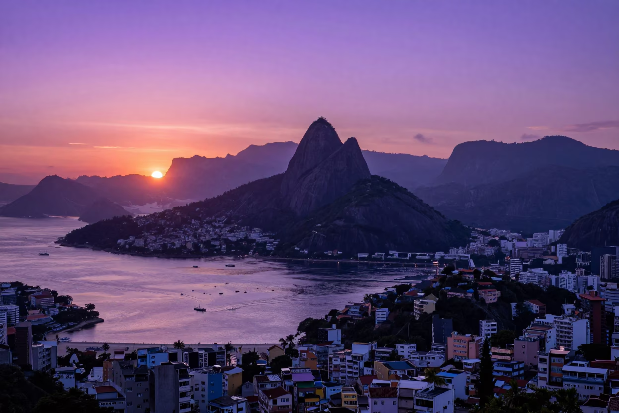 Vibrant Sunset in Rio De Janeiro in in Rio de Janeiro, Brazil