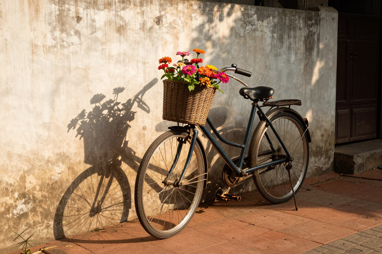 Vibrant Zinnias in Kochi at Clear Late-afternoon Light in in Kochi, India