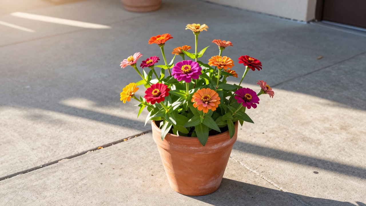 Vibrant Zinnias in Los Angeles in in Los Angeles, California, United States