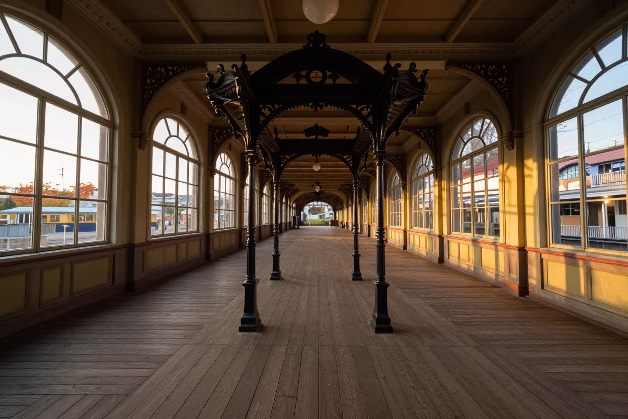 Victorian Bandstand in Sendai Train Terminal in inside a restored train terminal in Sendai