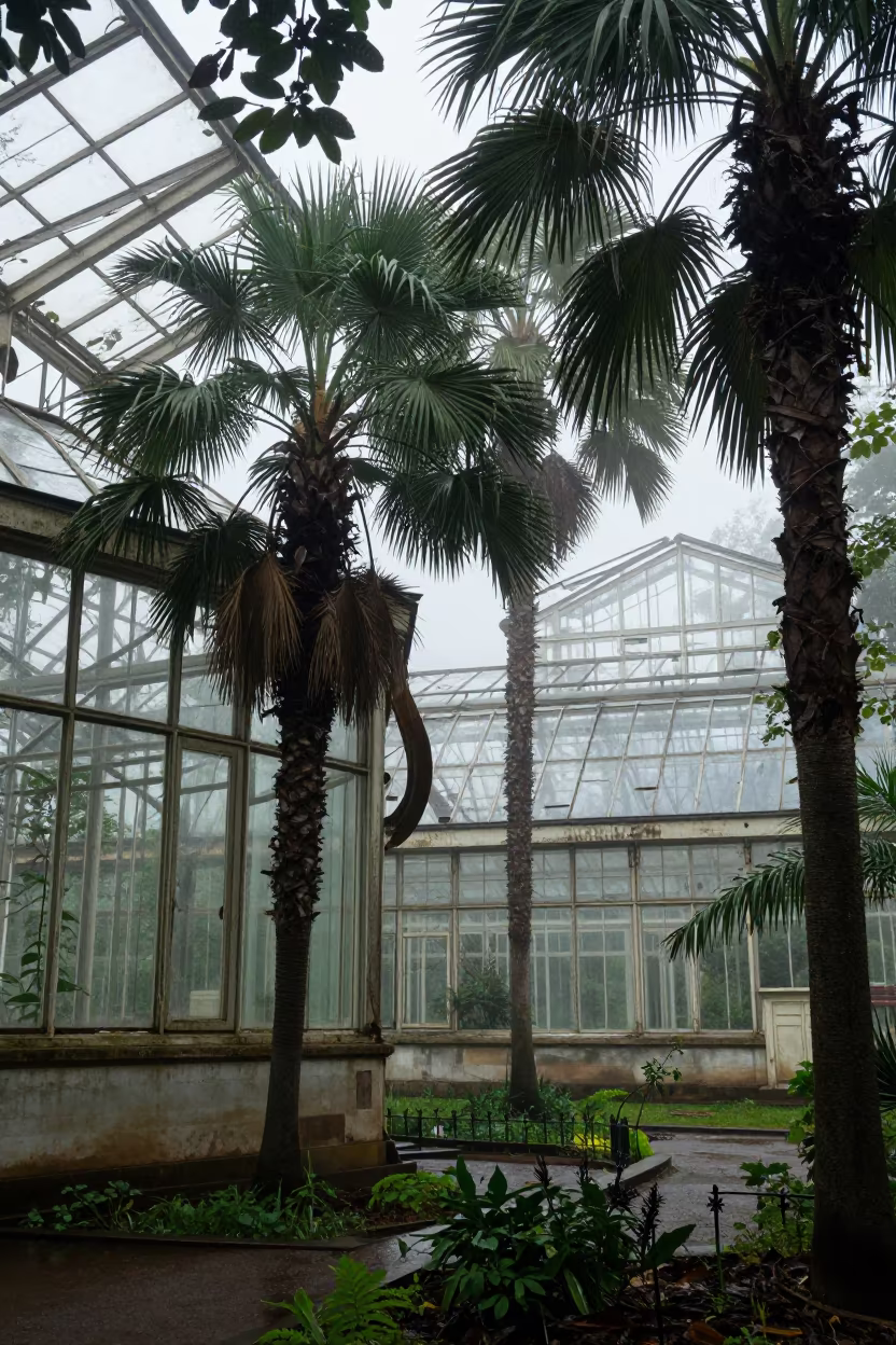 Victorian Glasshouse Ruin Monsoon Mist in near Anyang