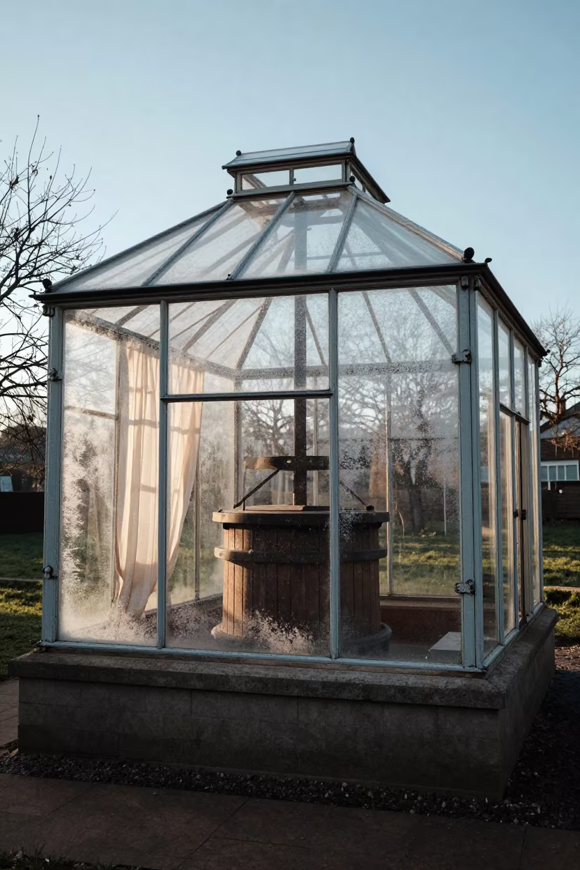 Victorian Greenhouse in Nigerian Olive Press in inside a village olive press near Ogbomosho