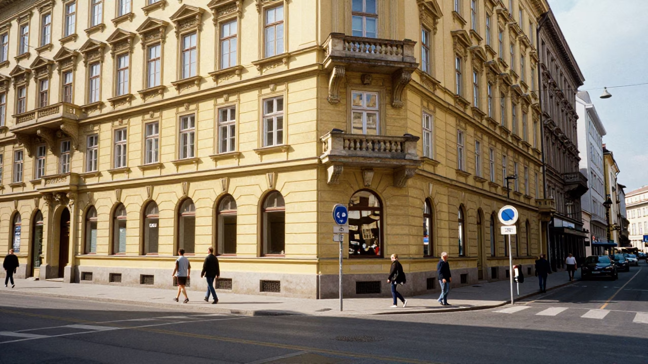 Vienna Austria Midday Street Scene with Classic Architecture and Urban Life in in Vienna, Austria