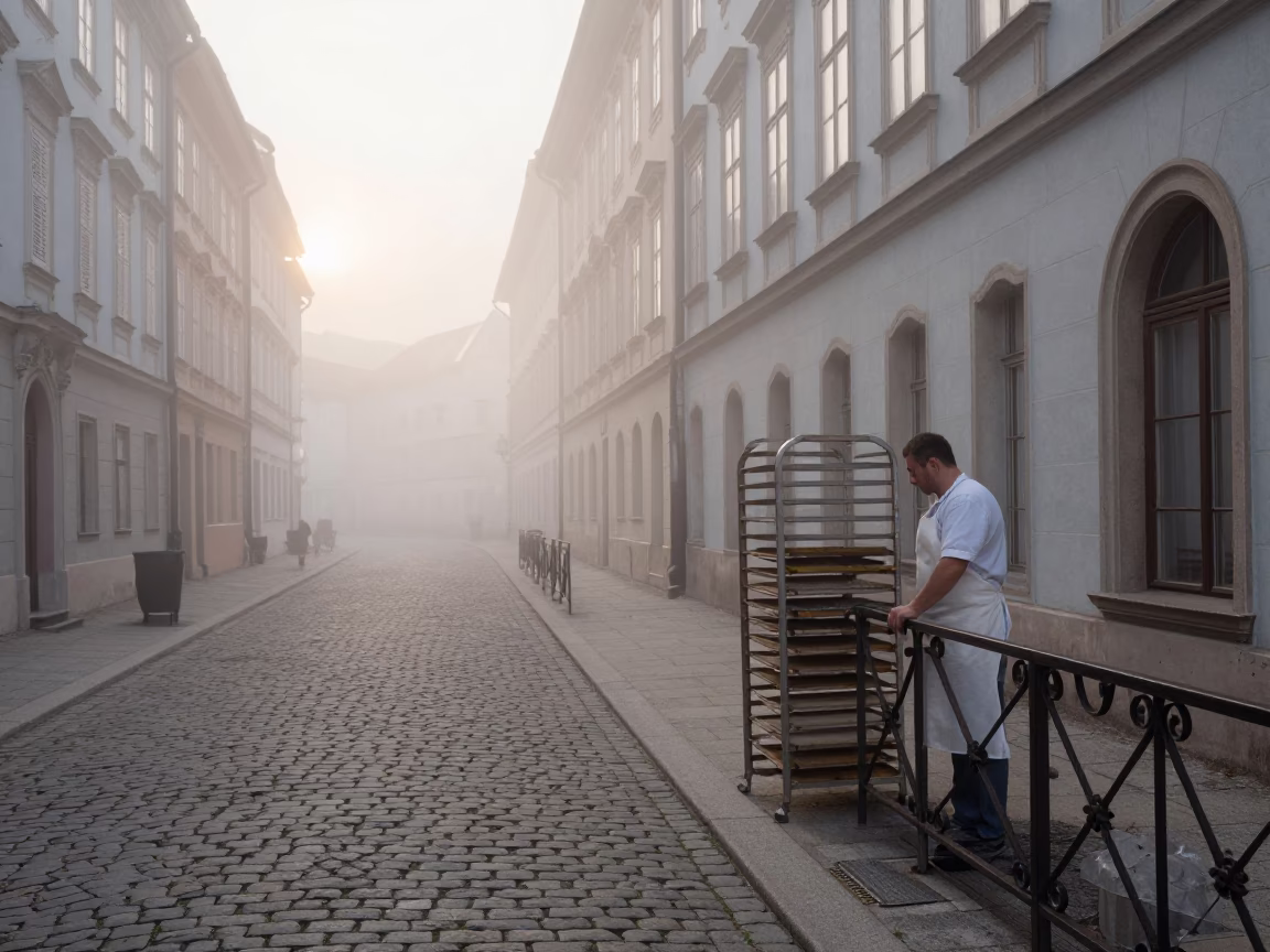 Vienna Baker at Dawn Light in in Vienna, Austria