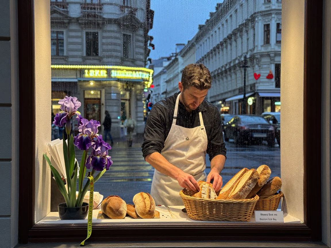 Vienna Dusk Rain Iris Blossoms Baker Latch Measuring Tapes in in Vienna, Austria