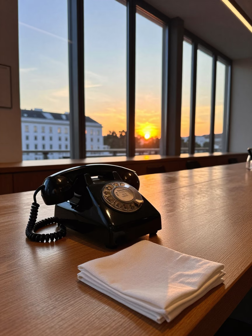 Vienna Linen Napkin at Sunset Light in in Vienna, Austria