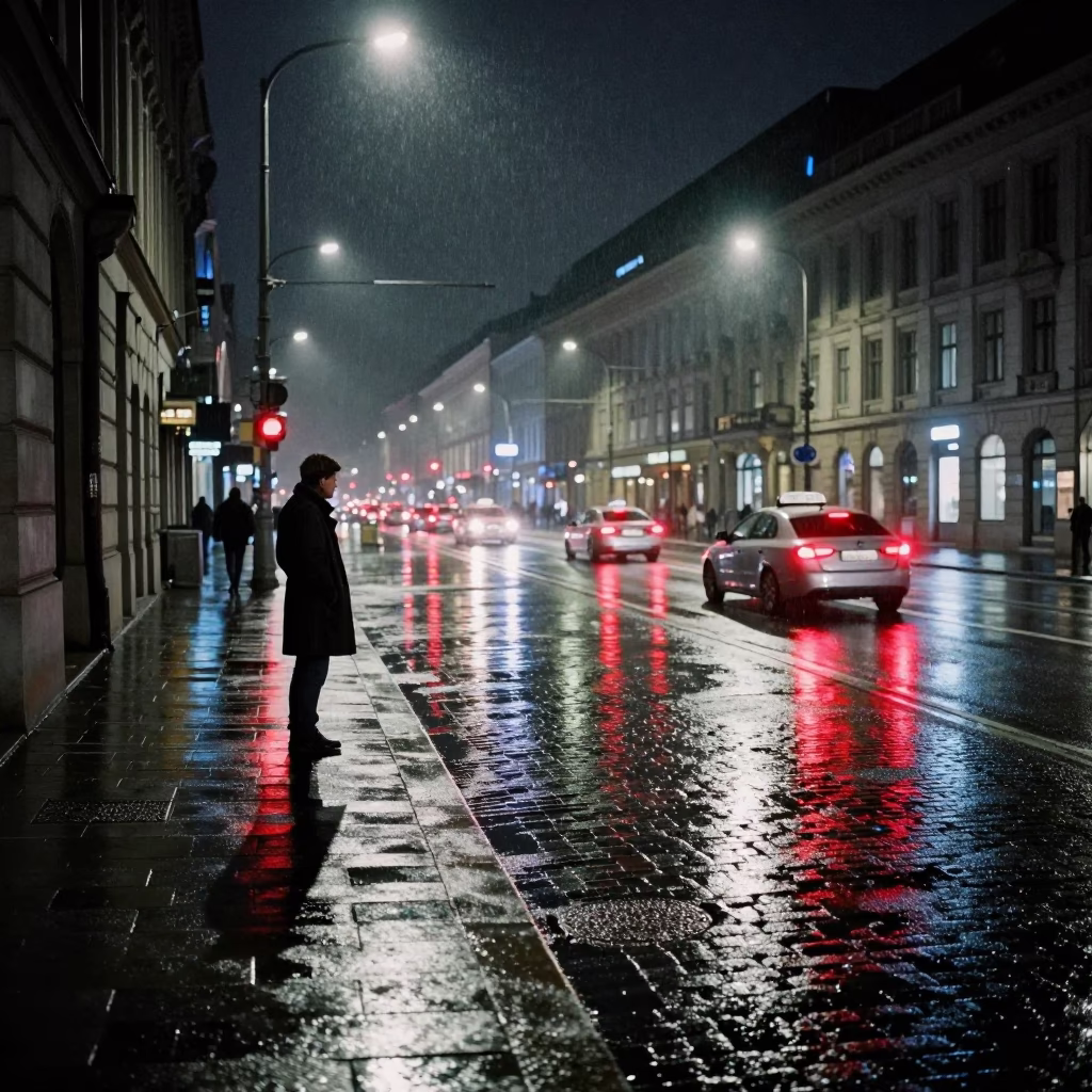 Vienna Neon Reflections at Deep In The Night Light in in Vienna, Austria