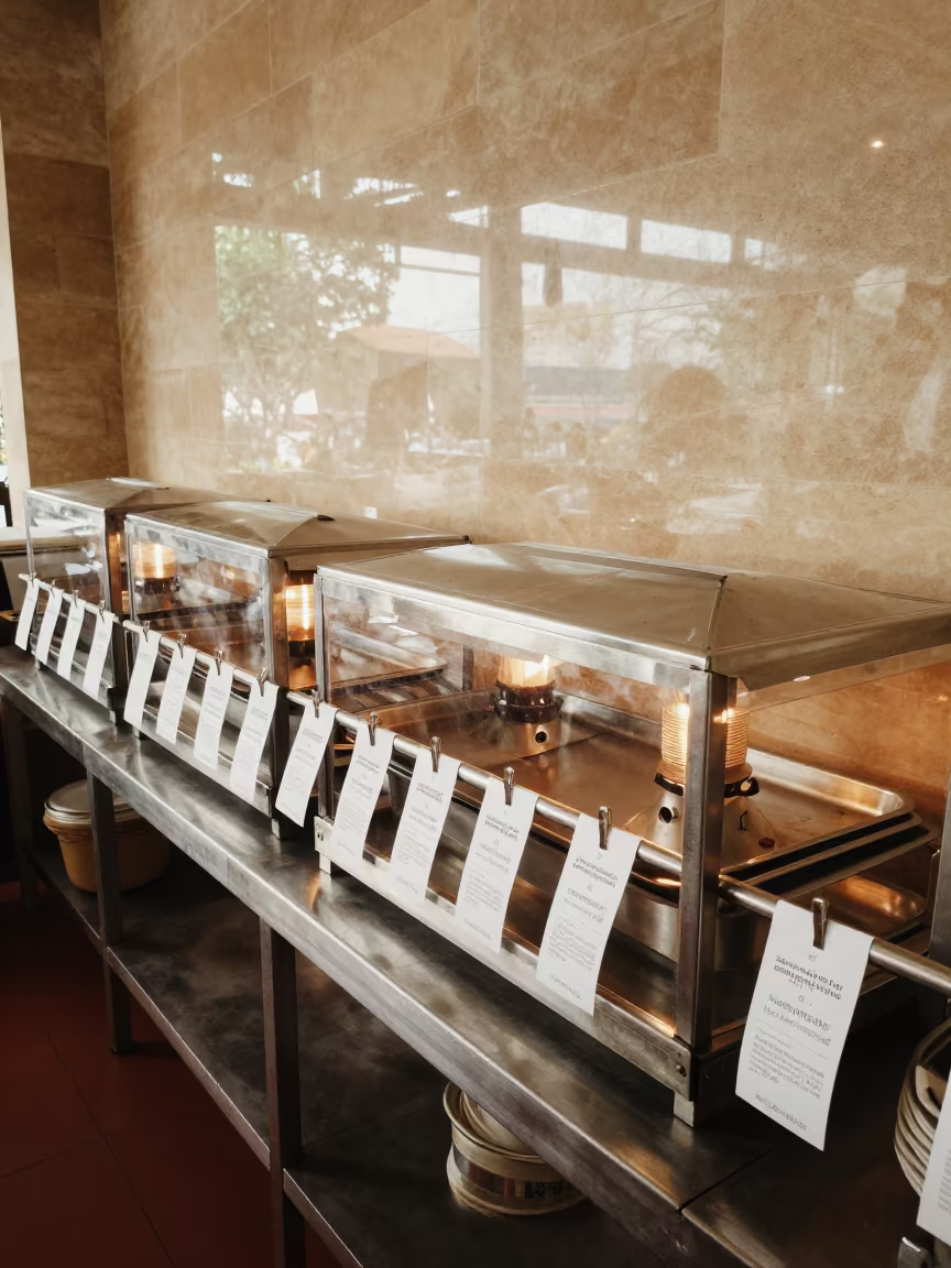 Vientiane Spa Kitchen Pass After Service in inside a spa reception in Vientiane