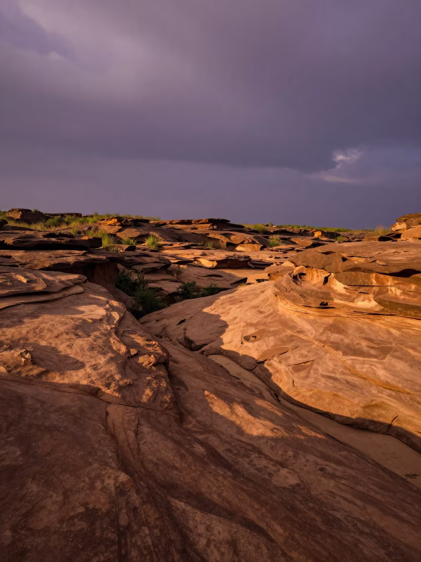 Vietnam Wadi Valley Golden Hour Sandstone in across a wide valley floor in Vietnam
