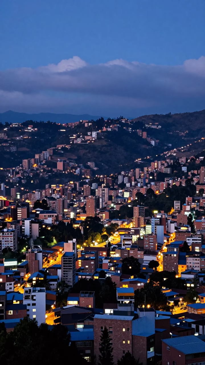 View in Medellin at Blue Hour in in Medellin, Colombia