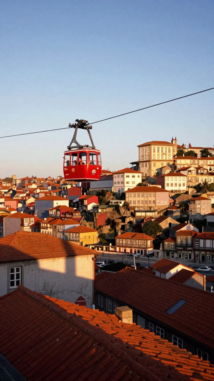 View in Porto at Sunset Light in in Porto, Portugal