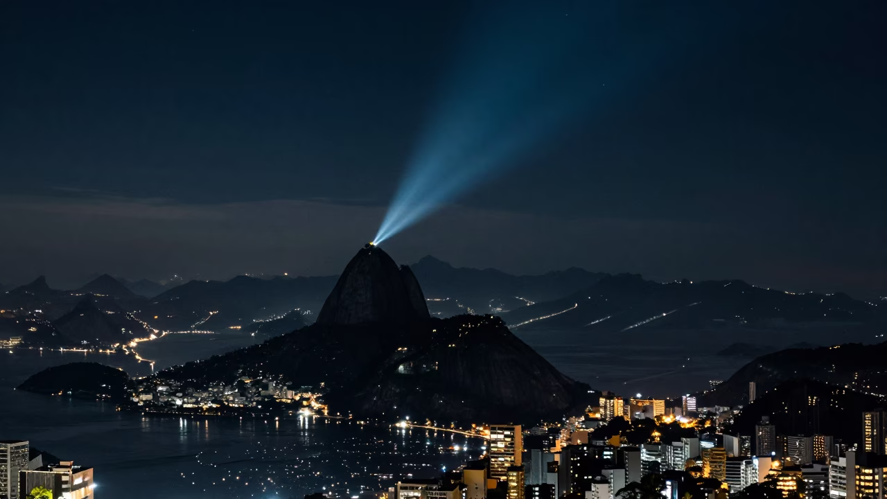 View in Rio De Janeiro at The Deepest Night Sky Light in in Rio de Janeiro, Brazil