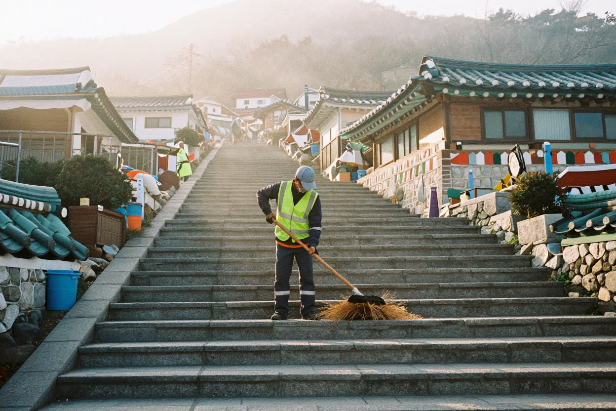 Village Steps in Busan in in Busan, South Korea
