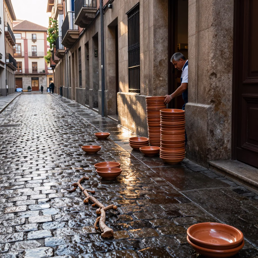 Vine just after sunrise in Bilbao in in Bilbao, Spain