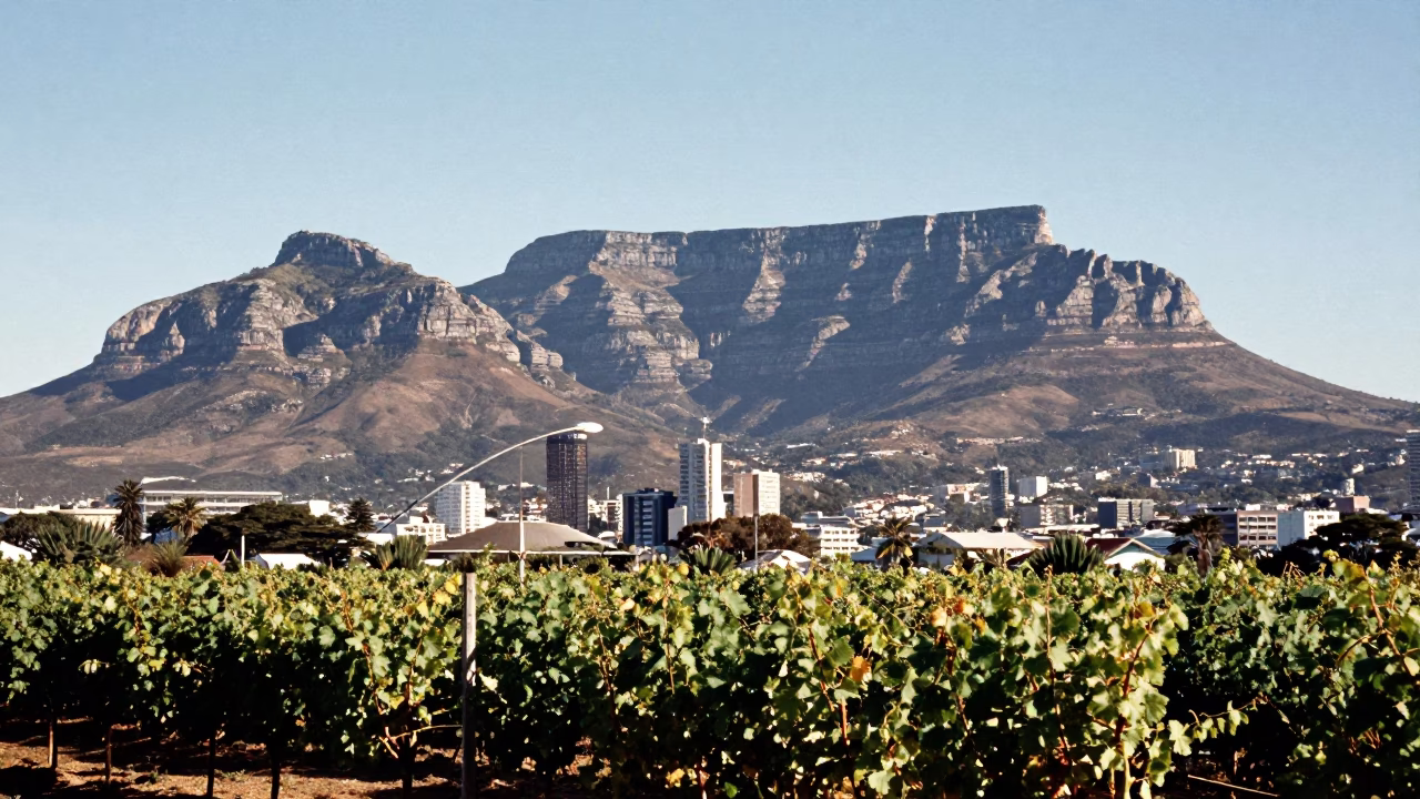 Vine Valley in Cape Town at The Flat Glare Of Noon Light in in Cape Town, South Africa